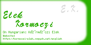 elek kormoczi business card